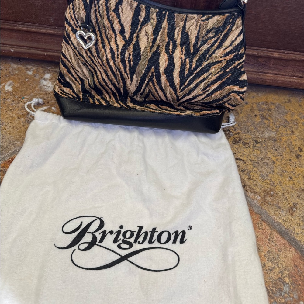Brighton Zebra Print Women's Bag - Black and Tan NEW w/out tags